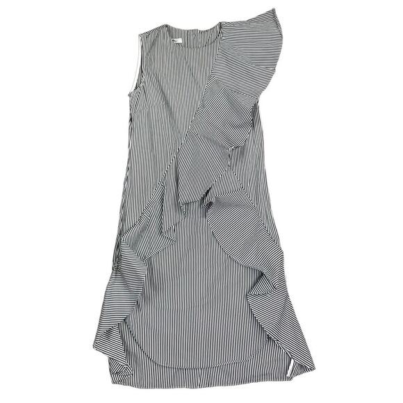 GOEN.J Ruffle Stripe Dress Sz 4 Black/White Versatile Office Business Resort Y2K - Picture 4 of 12
